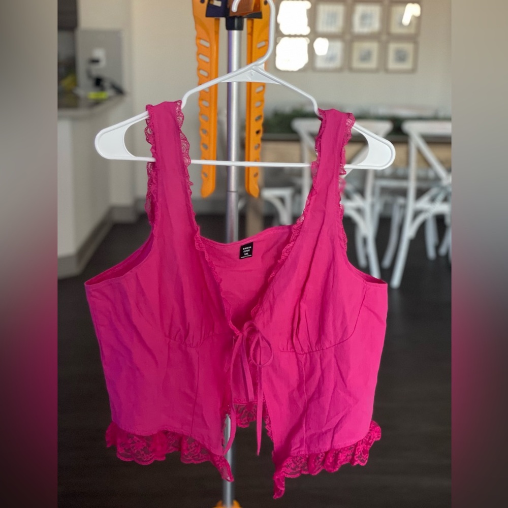 Pink Lace Tank Top